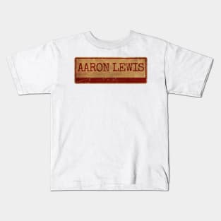 AARON LEWIS siple text gold  retro, vintage Kids T-Shirt